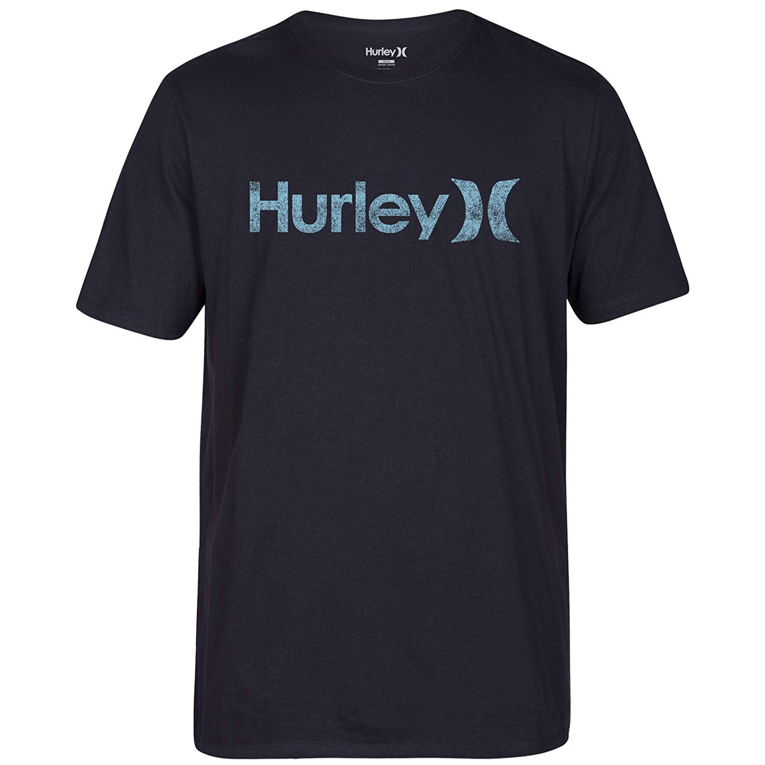 Hurley - Hurley Blue Mens Large Logo Graphic Tee Cotton T-Shirt ...