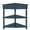 Navy Blue, variant on Small Triangle Corner Table, 3 Tier Wood Corner Side Table with Storage Drawer and Shelves for Living Room Bedroom