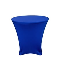 Your Chair Covers - 30 x 30 inch Lowboy Cocktail Round Stretch Spandex Table Cover Royal Blue for Wedding, Party, Birthday, Patio, etc.