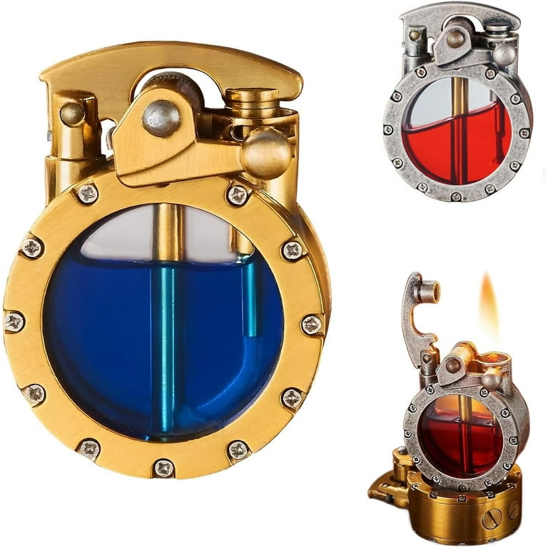 Rungungde Vintage Transparent Kerosene Lighter, Antique Steampunk