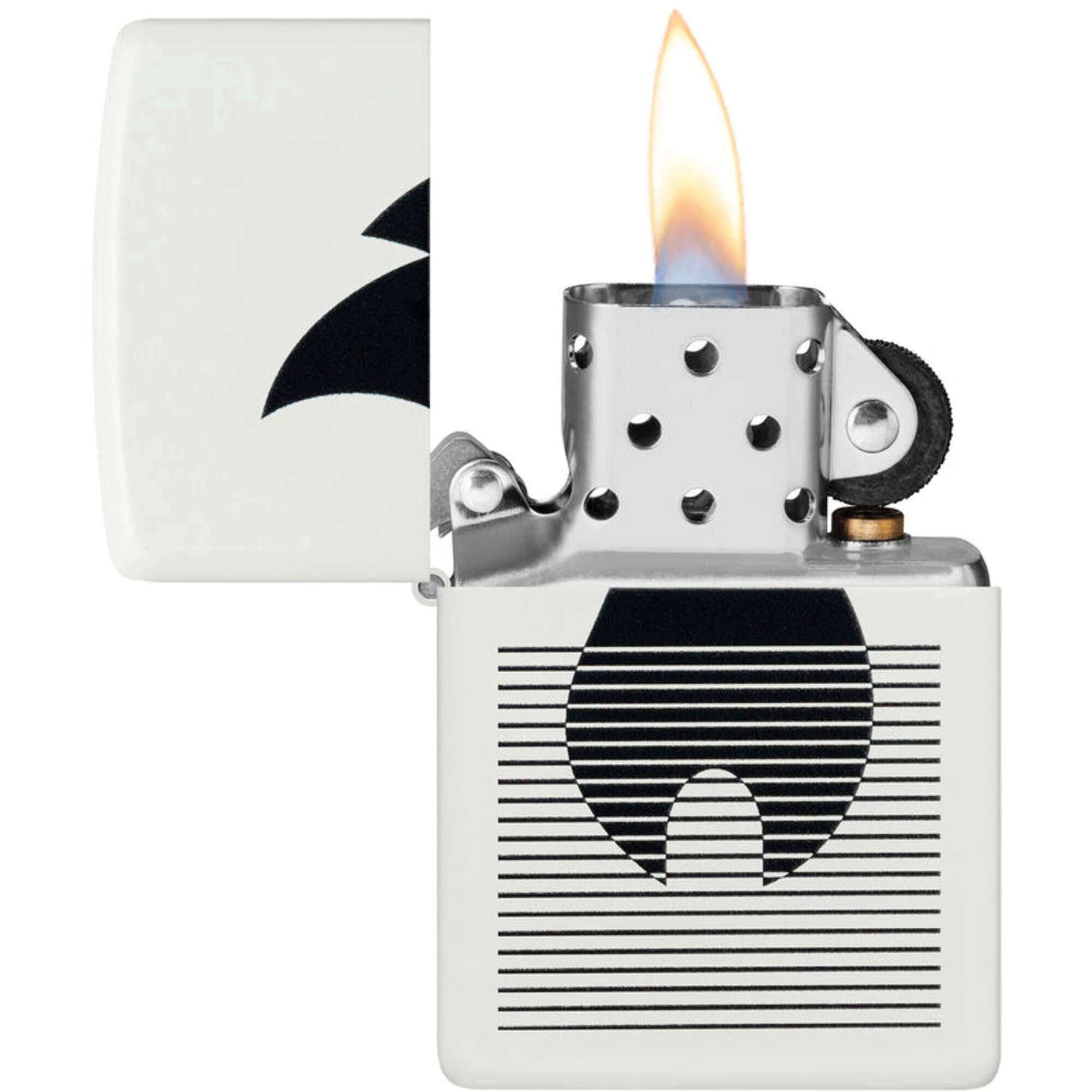 Zippo 46485 Flame Gradient Design Matte White Metal Pocket Lighter