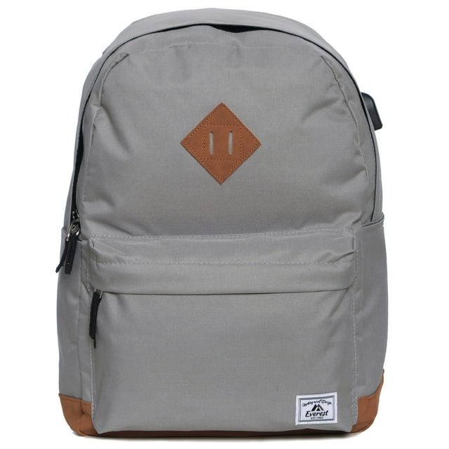 Everest Vintage Laptop 17" Backpack with USB Port, Gray