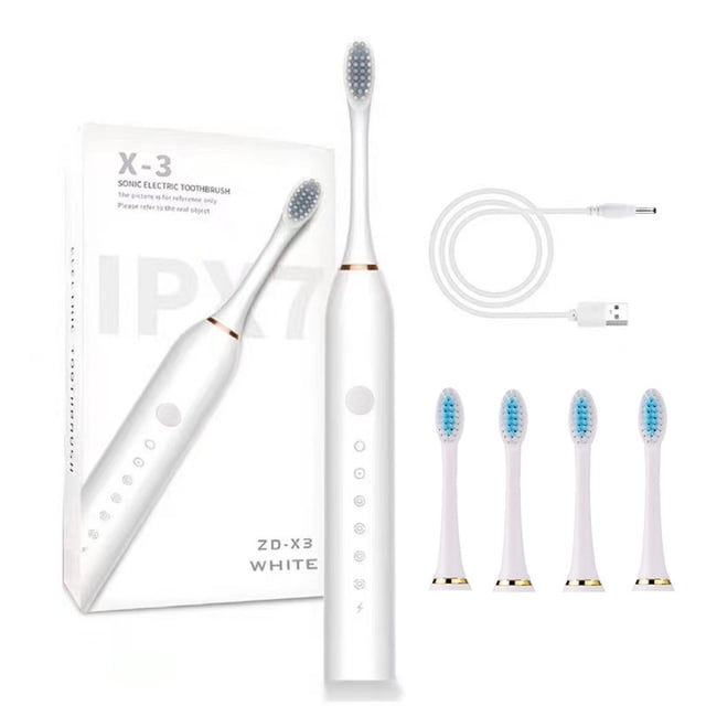 Cepillo de Dientes Ganfancp Inteligente con Temporizador de 6 Velocidades IPX7 4 Cabezales
