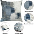 thumbnail image 4 of 2PC Lumbar Decor Throw Pillow Covers Blue and Grey Cushions Rectangle Design Abstract Art Painting Style Modern Contemporary Home Decorative Cushion Pillow Cases 12" x 20" Pillowcases, 4 of 6