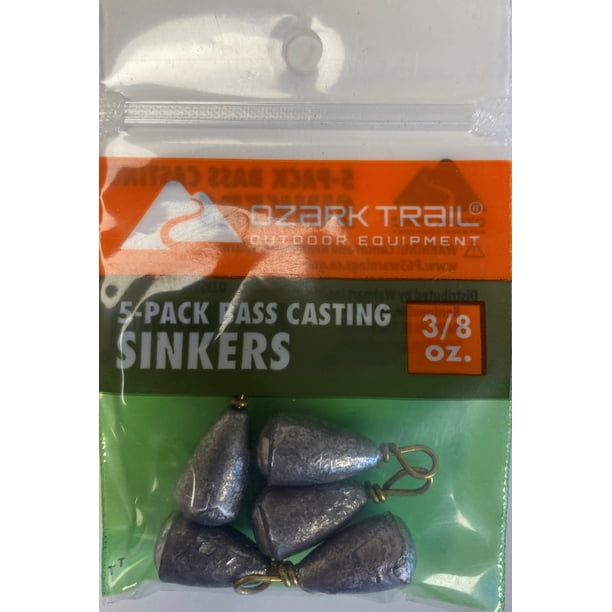 Piombi Da Pesca Ozark Trail 1/2 Oz - Lotto Da 24 Sacchetti (96 Pezzi) Per Bass Fishing
