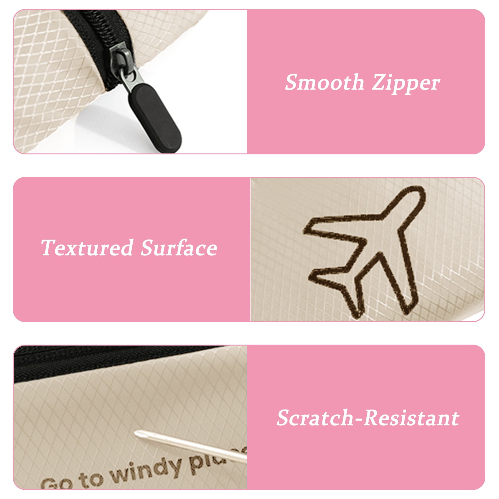 Euroco 3 Piece Luggage Sets,PC Hardside Travel Suitcase Set with Spinner Wheels,TSA Lock & Foldable Duffel Bag for Men Women,Pink