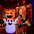 thumbnail image 3 of GVDV 5Ft Halloween Inflatable Pumpkin Ghost with 360° Rotating Colorful LED Lights, Cute Indoor/Outdoor Decor for Party, Yard, Lawn, 3 of 10