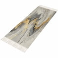 thumbnail image 4 of Yellow Grey Ombre Hallway Runner Rug 2'x5', Modern Marble Ink Painting Washable Kitchen Runner Rug with Tassels, Laundry Room Rugs Woven Cotton Carpet for Bedroom Entryway Front Door, 4 of 9