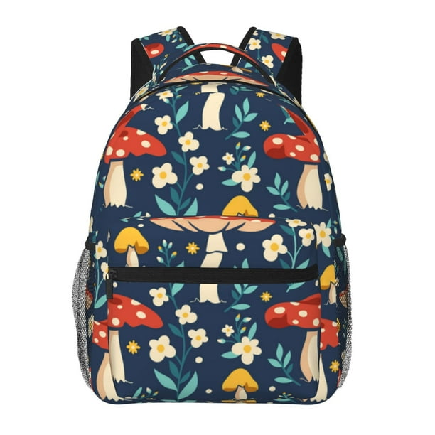 Fotbe Colorful Mushrooms Mochila Casual con Estampado para Escuela, Viajes y Actividades al Aire Libre - Duradera, Ligera y Cómoda