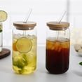 thumbnail image 6 of Shiziwei Glass Cup 16oz Modern Glass Drinking Jar with Bamboo Lid and Reusable Glass Straw, 6 of 7
