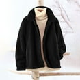 thumbnail image 3 of Sherpa Lined Jacket Women Winter Warm Fleece Zip Up Coats Long Sleeve Coats Casual Solid Loose Outerwear (Black,L), 3 of 6