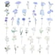 thumbnail image 1 of Calcomanías de Vinilo Transparentes de Flores, Calcomanías de Flores Claras de PET para Álbum de Recortes, 80 Hojas en Azul y Verde, 1 of 6