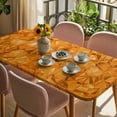 thumbnail image 3 of Orange Geometric Table Cloths for 3 Foot Rectangle Tables, Modern Luxury Aesthetic Abstract Motifs Patio Waterproof Elastic Fitted Tablecloths, Washable Rectangular Table Cover for Camping, 3 of 8