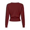 thumbnail image 6 of Siyizhua Sweaters for Women V Neck Wrap Cross Front Solid Knit Pullover Long Sleeve Tops Casual Fall Sweater, 6 of 8