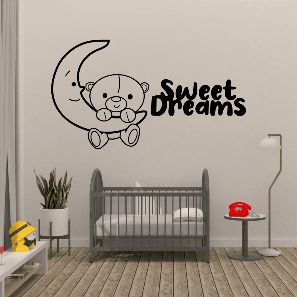 SWEET DREAMS Quote Art Vinyl Wall Sticker Decal Kid Nursery Home Decor Transfer 