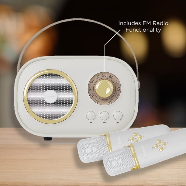 Aiwa Retro Wireless Karaoke Speaker, Desert Sand, AI6028-SND
