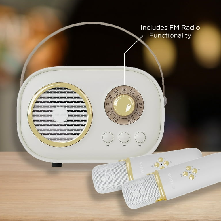 Aiwa Retro Wireless Karaoke Speaker, Desert Sand, AI6028-SND