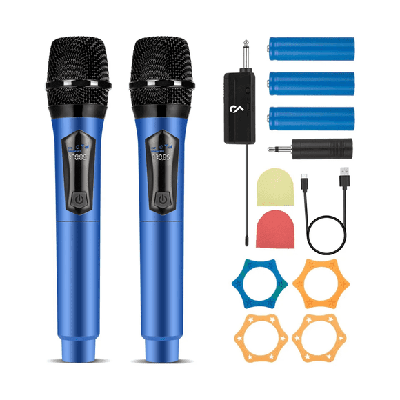 Micrófonos dinámicos inalámbricos duales Malubero Azul