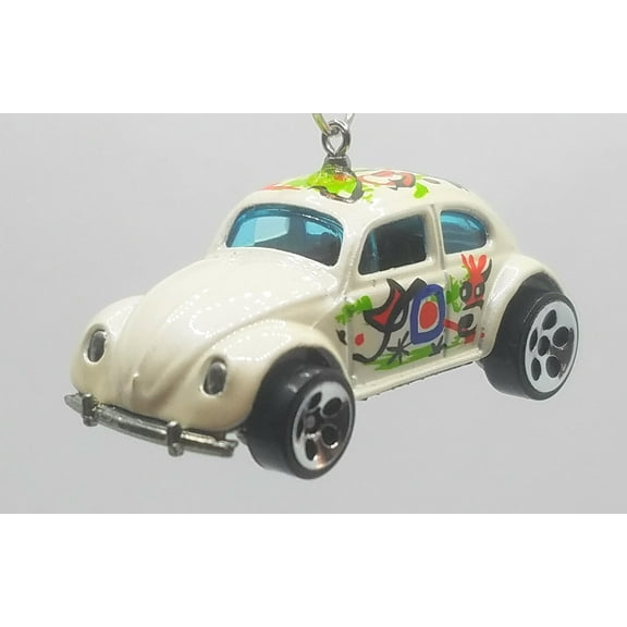 Christmas Ornament for Volkswagen Beetle White Funky Decal
