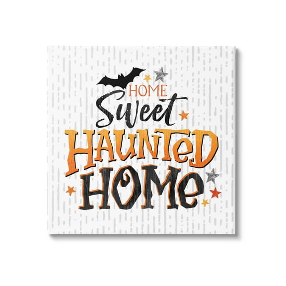 Sweet Haunted Home Patterned Holiday Graphic Art Gallery Wrapped Canvas Print Wall Art