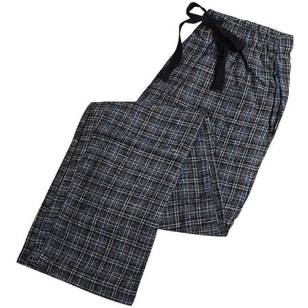B.O.P.J - Mens Flannel Lounge Sleep Pajama Pant Black Blue / Small