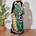 thumbnail image 4 of Large Size Green Dragon Long Sleeved Dress Women Dress for Parties Elegant Chic Evening Dresses, 4 of 7