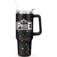 thumbnail image 4 of Pride Cup Gifts for Women Men, Rainbow Hearts Stainless Steel Insulated 40 Oz Tumblers with Handle and Straw, LGBT Pride Month Water Bottle Mug (1 PC), 4 of 7