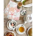 thumbnail image 4 of Red Orange Coastal Kitchen Dish Towels for Drying Dishes Set of 2, Sea Turtle Nautical Coral Summer Beach Waffle Weave Microfiber Hand Tea Bathroom Towels Quick Dry & Absorbent Towel 15.7x23.6, 4 of 7