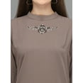 thumbnail image 5 of Prettify Women Straight Regular 3/4th Sleeve Casual Female Taupe Western Top, 5 of 5