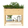 thumbnail image 2 of 35" Natural Solid Wood Raised Garden Planter, 2 of 3