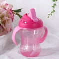 thumbnail image 2 of ZHAOCHENG Vaso para sorber con pajita, biberón portátil de 260 ml con asas de pajita, accesorios para bebederos de entrenamiento para alimentación con agua(rosa), 2 of 4