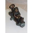 thumbnail image 3 of Nifao Two kids with dog on log Bronze Statue – Home Decor Sculpture, 12"L x 5"W x 8.5"H, 3 of 13