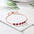 thumbnail image 3 of Gem Stone King 5.26 Ct Round Red Created Ruby Blue Diamond 18K Rose Gold Plated Silver Tennis Bracelet for Women, 3 of 3