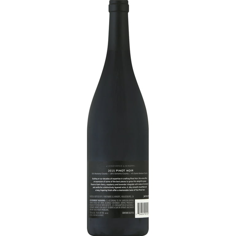 J Vineyards Pinot Noir Red Wine 750ml Bottle California with