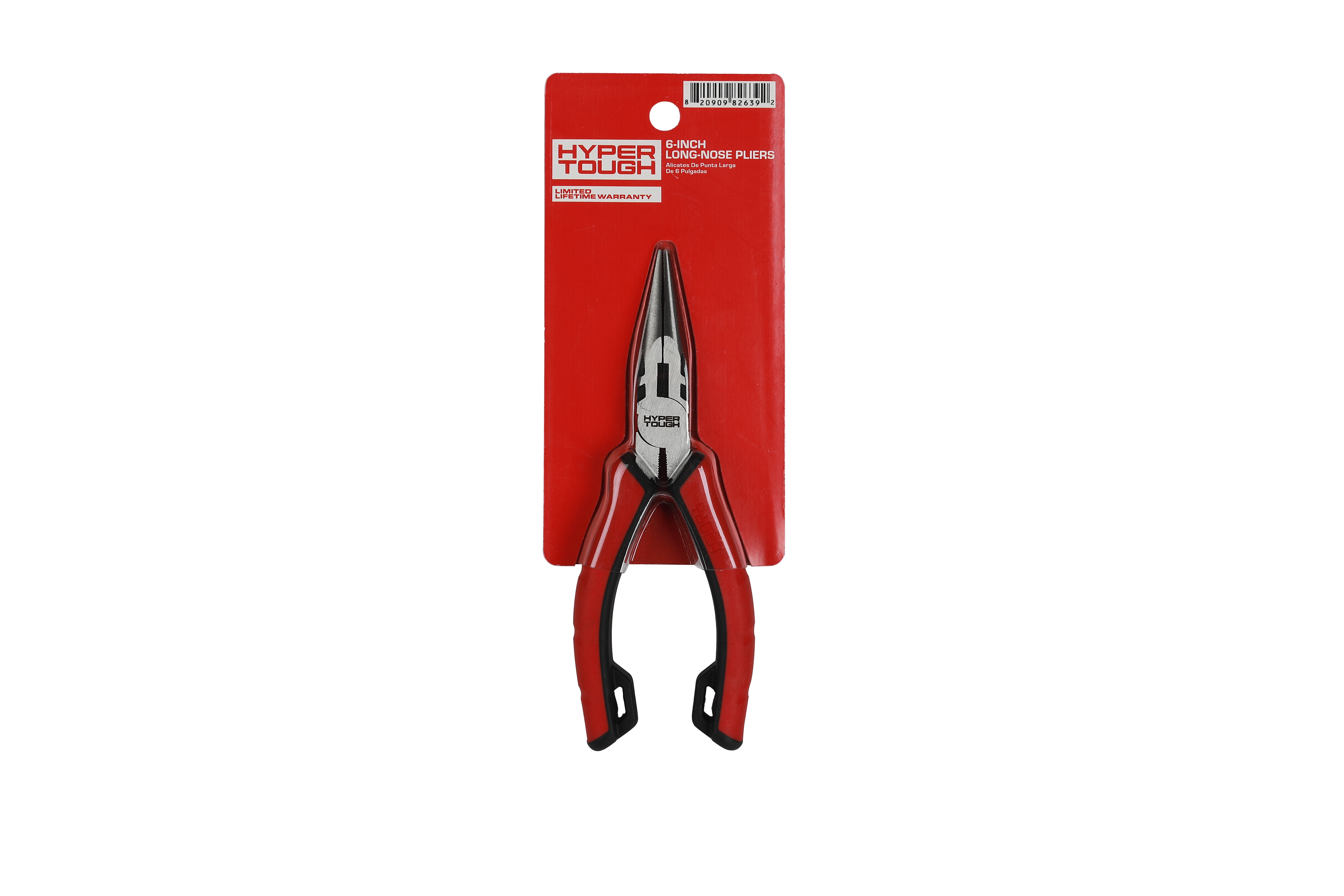 Hyper Tough 6-inch Long-Nose Pliers with Dual Material Comfort Grips