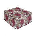 thumbnail image 1 of Floral Rectangle Pouf, Close up Scene of Detailed Graphical Romantic Roses, Under Desk Foot Stool for Living Room Office Ottoman with Cover, 25", Pink Multicolor, by Ambesonne, 1 of 4