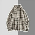 thumbnail image 2 of JGNGSHN Long Sleeve Plaid Shirt for Men Casual Button Down Shirts Loose Fit Spring Lapel Tops, 2 of 3