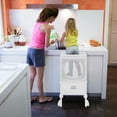 thumbnail image 2 of Costway Marchepied de Cuisine Pliant en Bois pour Enfants avec Hauteur Réglable et Filet de Sécurité, 2 of 10