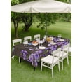thumbnail image 4 of Outdoor Tablecloth with Umbrella Hole for Patio/Picnic/Party/Camping, Purple Flowers Waterproof Table Cloth Rectangle Table Cover Washable, Butterfly Spring Floral Wooden Farmhouse (60"x 120"), 4 of 8