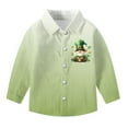 thumbnail image 4 of RXMEKW Chemise à Manches Longues Imprimée pour la Saint-Patrick pour Garçons avec Col Rabattu, 95 % Coton 5 % Spandex, Vert, 4 of 7