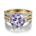 thumbnail image 3 of 5ct D Color VVS1 Moissanite Wedding Bands S925 Sterling Silver Diamond Engagement Rings Blue/Purple/Pink Moissanite Rings for Women with Certificate, 3 of 9