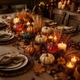 thumbnail image 5 of Artificial Mini Pumpkins Fake Pumpkins Decor Halloween Tabletop Decoration Autumn Harvest Centerpieces Small Decorative Pumpkins Assorted Colorful Gradient Multi-Pattern Sturdy Stems, 5 of 5