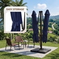 thumbnail image 6 of FUNDAZE 10x10ft Double Canopy Cantilever Umbrella, Patio Outdoor with Base & Cover, Waterproof UV Resistant for Garden Poolside Shade, Navy Blue, 6 of 12