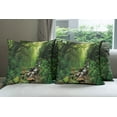 thumbnail image 6 of Ambesonne Nature Throw Pillow Cover 4 Pack, Idyllic Forest Design, 24", Emerald Hunter Green, 6 of 7