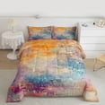 thumbnail image 2 of Feelyou Chic Abstract Ombre Full Size Comforter Sets for Women, Vintage Fashion Art Bedding Comforter Set, Fashion Watercolor Reversible Bedding Sets, Super Cozy Room Decor, 3-Piece, 2 of 8