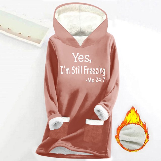 DPTALR Femmes Imprimé Numérique en Peluche et Épaissi à la Mode Casual à Manches Longues Sweat-Shirt Col Rond