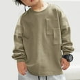 thumbnail image 4 of hotojiny 2-14 Years Little Boys Thermal Underwear Crew Neck Loose Fit Long Sleeve Shirts Toddler Girls Basic Layer Warm Undershirt, 4 of 5