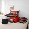 thumbnail image 6 of Castle Fairy Geometric Checkered Flag Twin Bedding Sets,Racing Car Bedding Comforter Set, 6 of 8