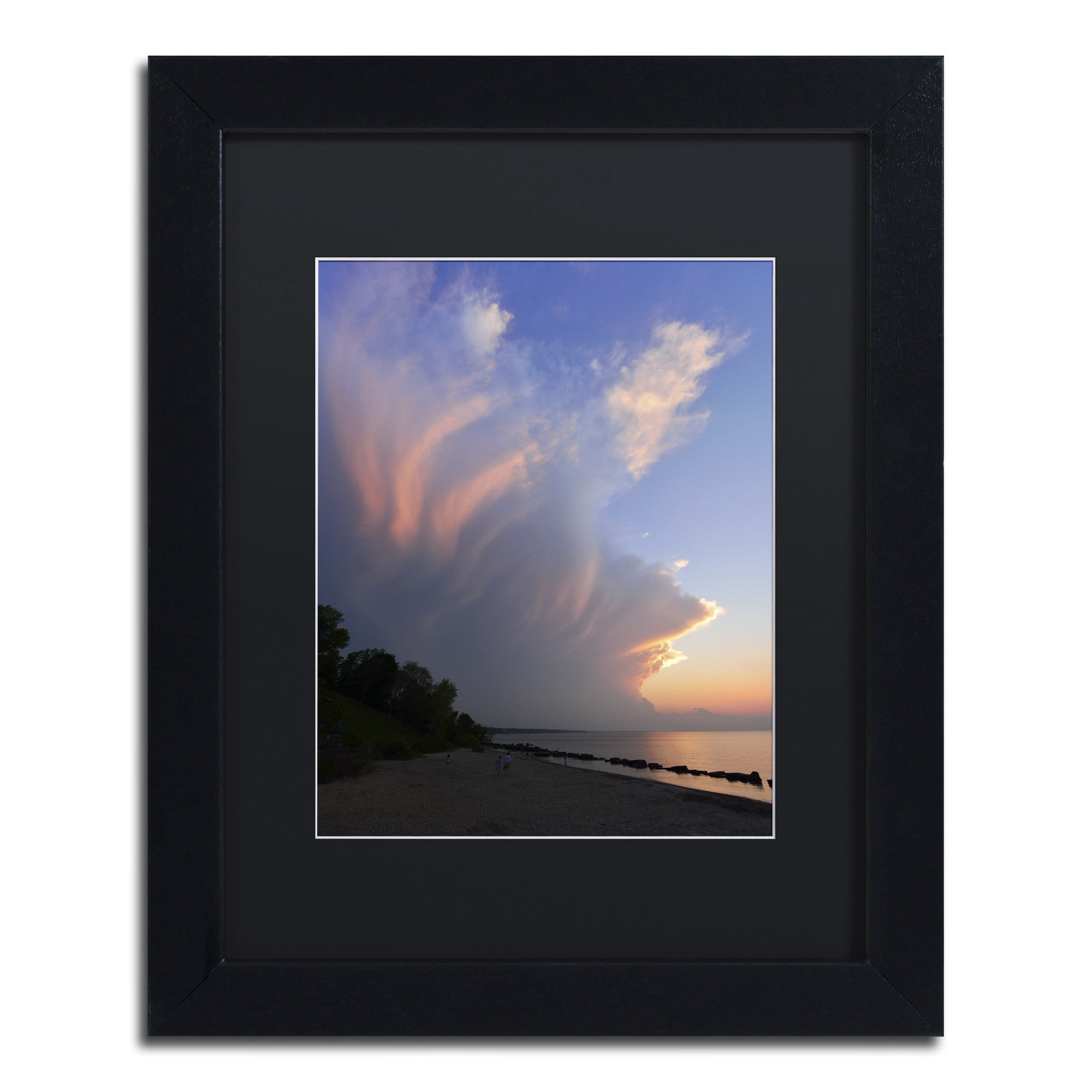 "Developing Sunset Storm" Canvas Art by Kurt Shaffer Black Matte, Wood Frame