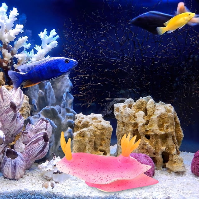 unbranded Figurita Decorativa Fluorescente Marina Rosa En Plástico Para Paisaje De Acuario